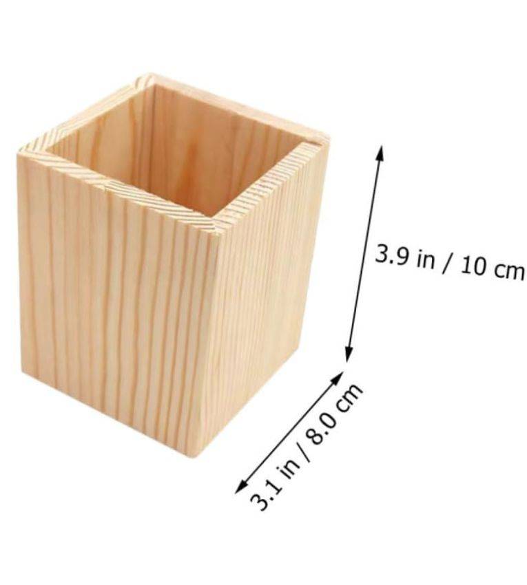 Porte-Stylo en Bois Naturel, Organisateur Bureau Écologique et Élégant.